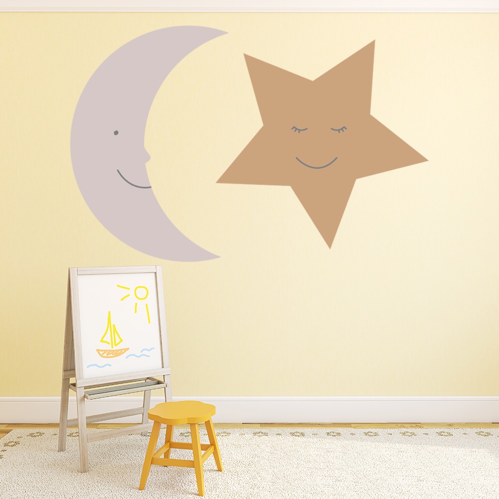 Moon & Star Wall Sticker by Jana Mossmann
