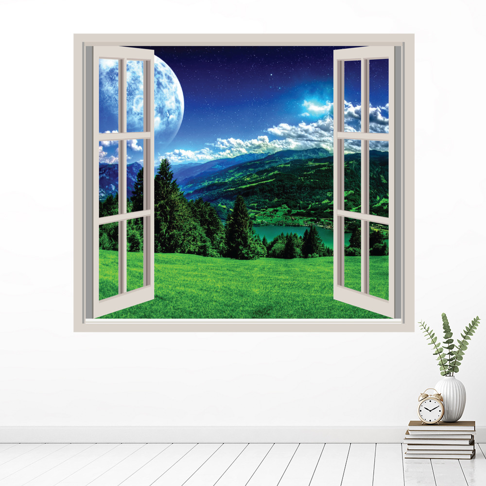 Moon & Stars 3D Window Wall Sticker