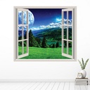 Moon & Stars 3D Window Wall Sticker