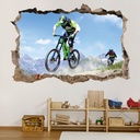 Mountain Biking 3D Hole In The Wall Sticker