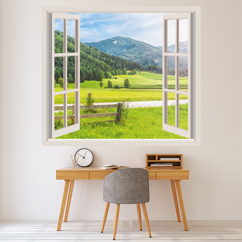 Mountain Forest Landscape 3D Window Wall Sticker