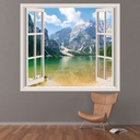 Mountain Lake 3D Window Wall Sticker - Mod5