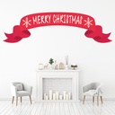 Merry Christmas Red Banner Wall Sticker