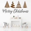 Merry Christmas Festive Trees Wall Sticker