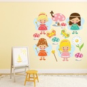 Mushroom Fairy Butterflies Wall Sticker Set