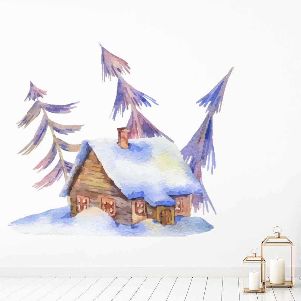 Winter House Christmas Wall Sticker