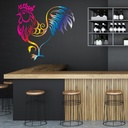 Neon Rooster Farm Bird Wall Sticker