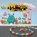 Monster Attack Wall Sticker Scene