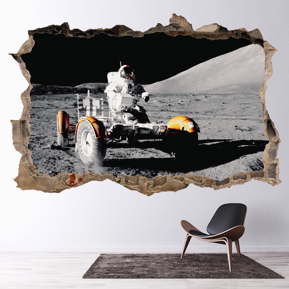 Moon Buggy 3D Hole In The Wall Sticker