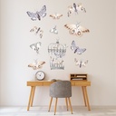 Boho Butterflies & Cage Wall Sticker Set