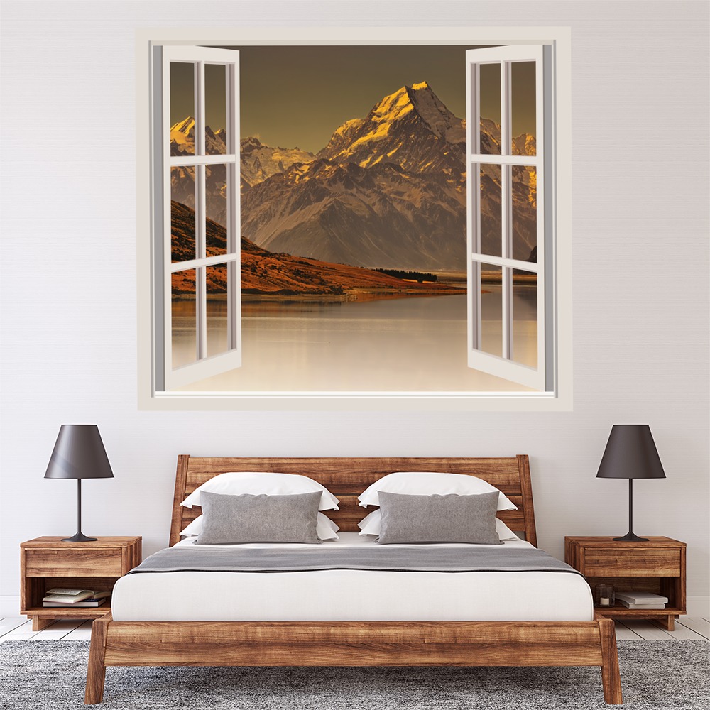 Mount Cook New Zealand 3D Window Wall Sticker