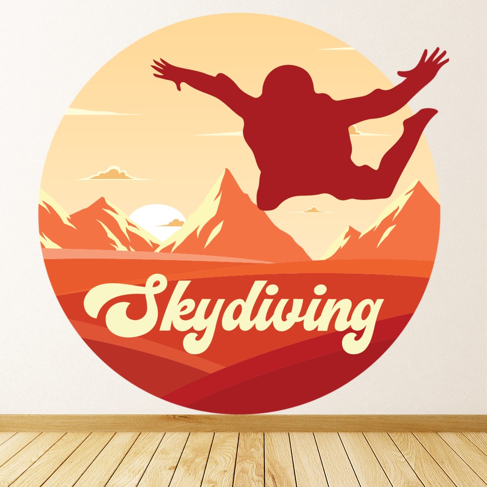 Mountain Scene Skydiving Wall Sticker