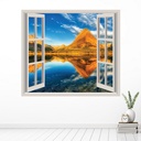 Mountain Lake 3D Window Wall Sticker - Mod3
