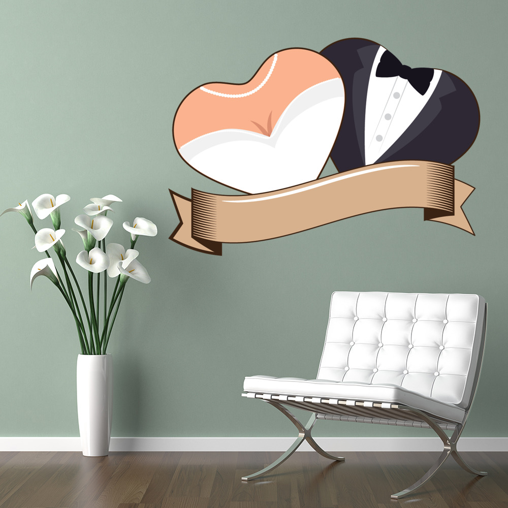 Mr & Mrs Wedding Day Wall Sticker