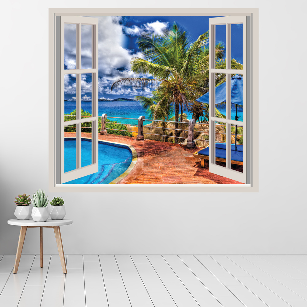 Ocean View 3D Window Wall Sticker