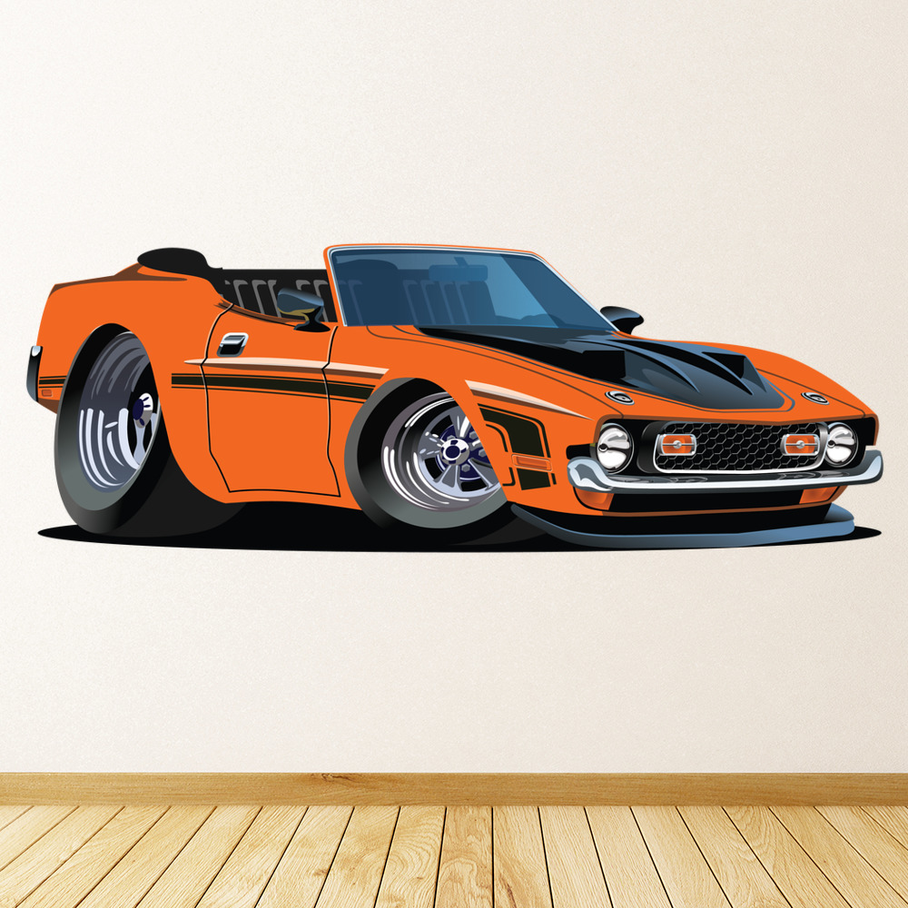 Orange Dodge Car Wall Sticker