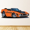 Orange Dodge Car Wall Sticker