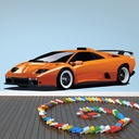 Orange Lamborghini Car Wall Sticker