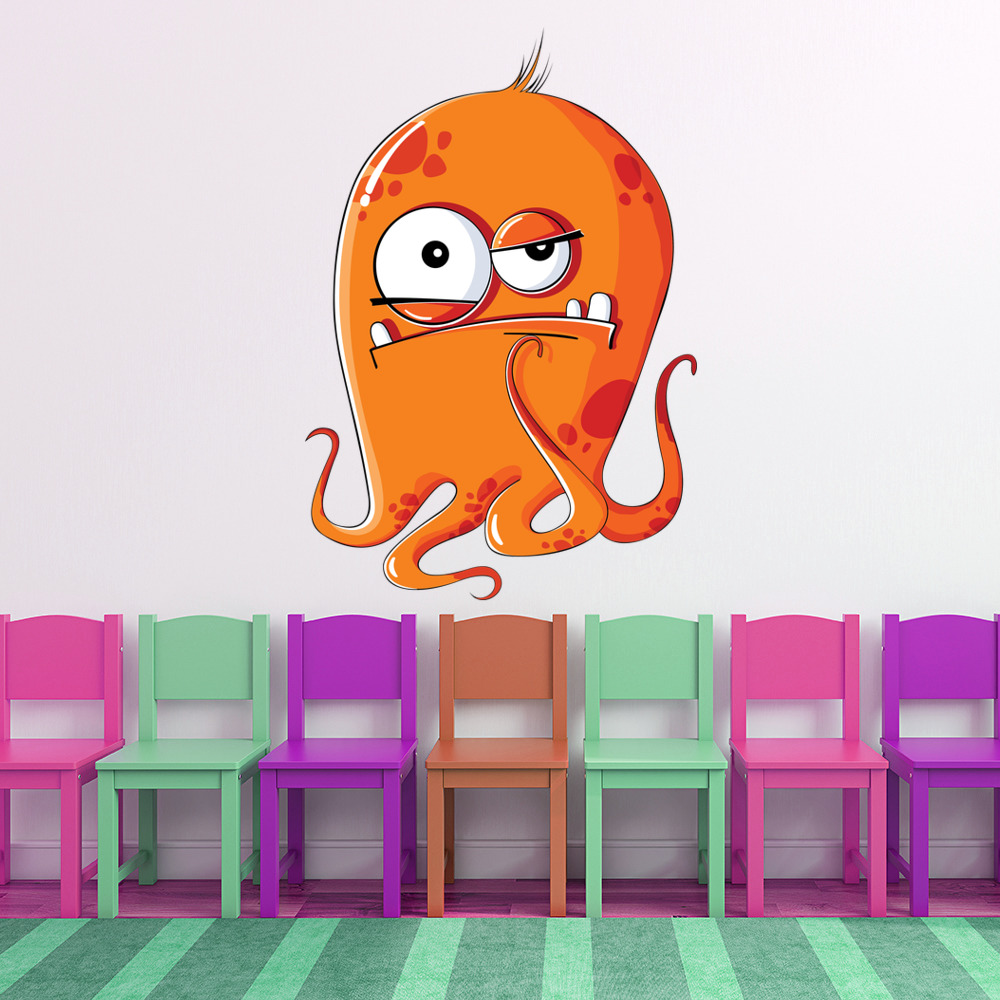 Orange Monster Halloween Wall Sticker
