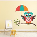 Owl & Umbrella Nursery Wall Sticker