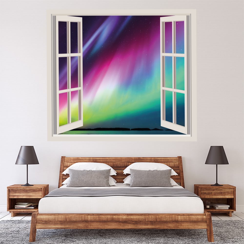 Northern Lights Sky 3D Window Wall Sticker