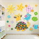 Patchwork Animals Childrens Wall Sticker Set