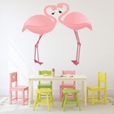 Pair Of Pink Flamingos Wall Sticker