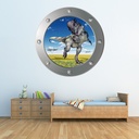 Pachycephalosaurus Dinosaur Porthole Wall Sticker