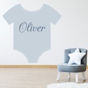 Personalised Blue Baby Grow Nursery Wall Sticker