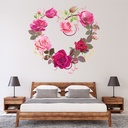 Pink Rose Flower Heart Wall Sticker