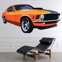 Orange Classic Sports Car Wall Sticker