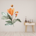 Orange Flower Autumn Floral Decor Wall Sticker