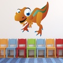 Orange T--Rex Dinosaur Wall Sticker