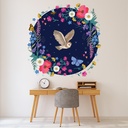 Owl & Wildflowers Wall Sticker by Angela Spurgeon