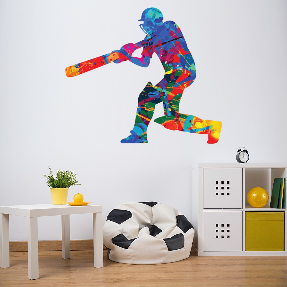 Paint Splash Cricket Wall Sticker