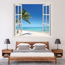 Palm Tree Tropical Beach 3D Window Wall Sticker