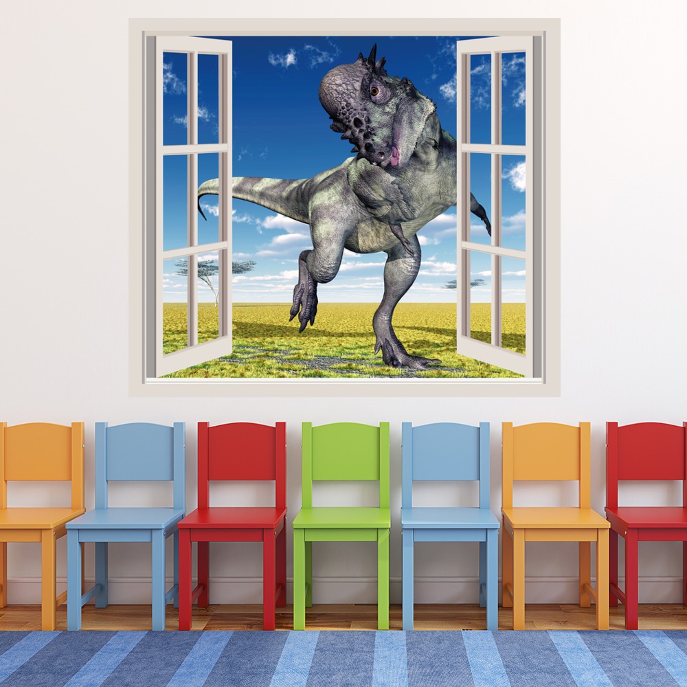 Pachycephalosaurus Dinosaur 3D Window Wall Sticker