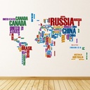 Countries World Map Wall Sticker
