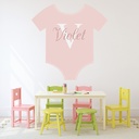 Personalised Pink Baby Grow Nursery Wall Sticker