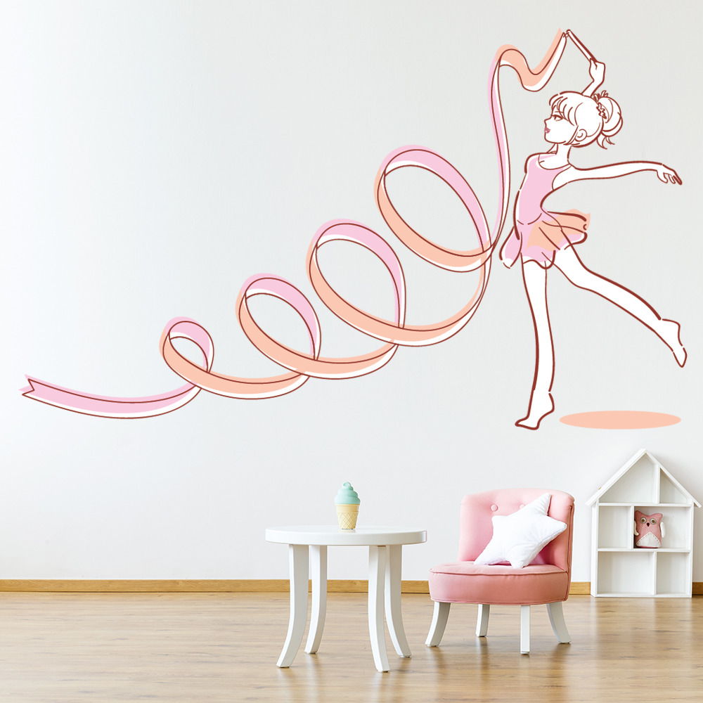 Pink Ballerina Girl Ballet Wall Sticker