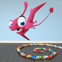 Pink Pterodactyl Dinosaur Wall Sticker