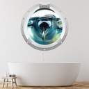Penguin Porthole 3D Wall Sticker