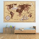 Pirate Ship World Map Wall Sticker