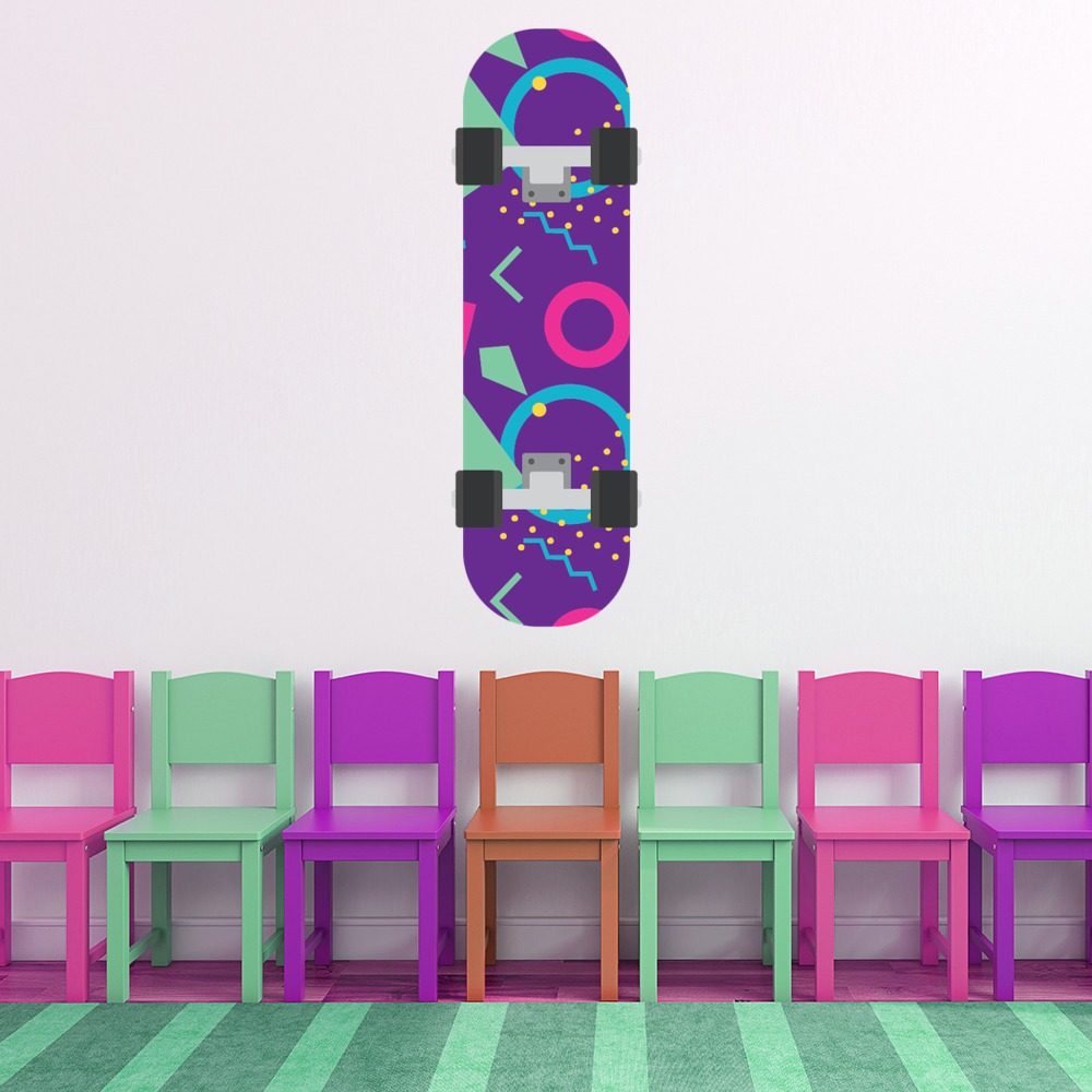 Purple Skateboard Wall Sticker