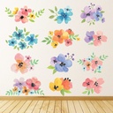 Pretty Flowers Floral Wall Sticker Set