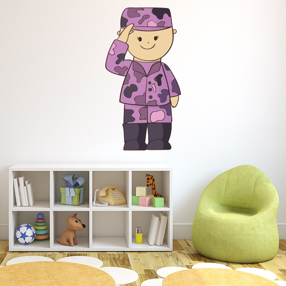 Purple Army Soldier Wall Sticker