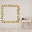 Pink Flower Petal Floral Frame Wall Sticker