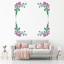 Pink Rose Flower Border Frame Wall Sticker