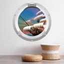 Pirate Ship Porthole 3D Wall Sticker
