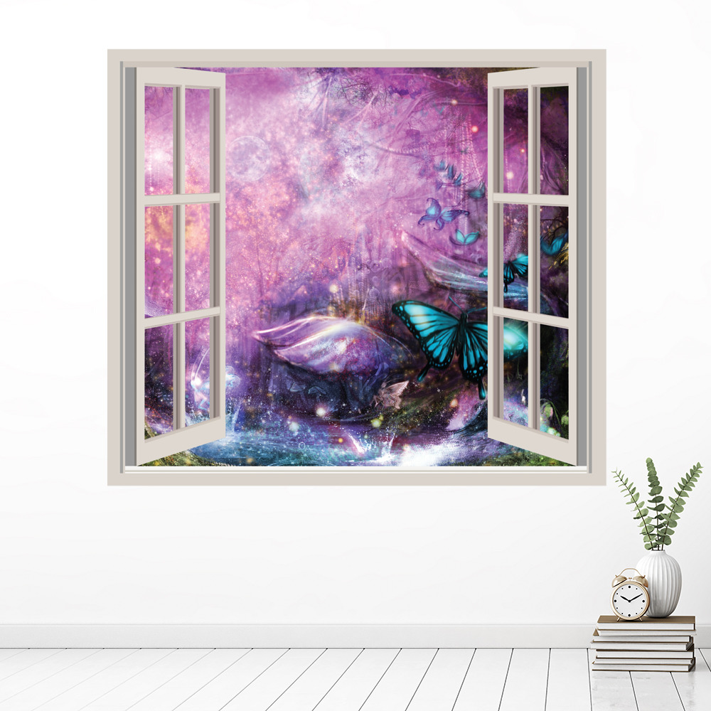Purple Fairy Fantasy 3D Window Wall Sticker